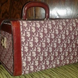 70s Christian Dior logo canvas leather train case